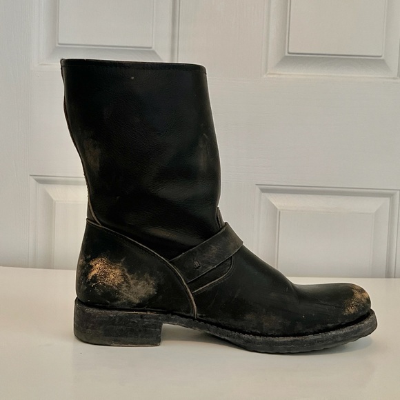 Frye Veronica Shortie Boot Black Stone Wash Size 10 - Picture 4 of 10